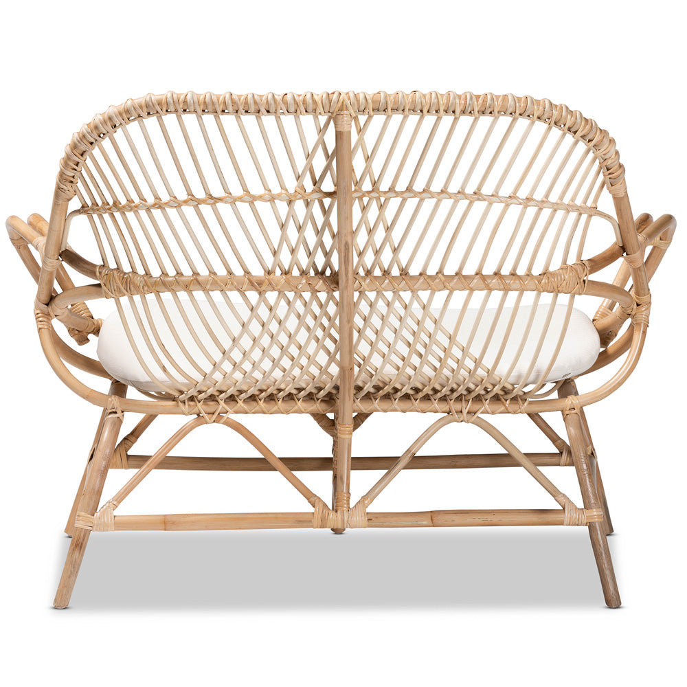 bali & pari - Jayden Loveseat in White/Natural Brown - Jayden-Rattan-LS view 4