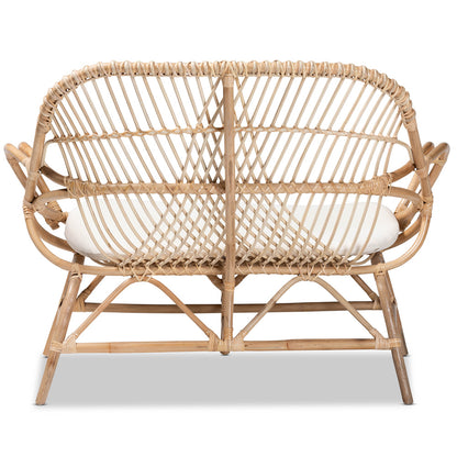 bali & pari - Jayden Loveseat in White/Natural Brown - Jayden-Rattan-LS view 4