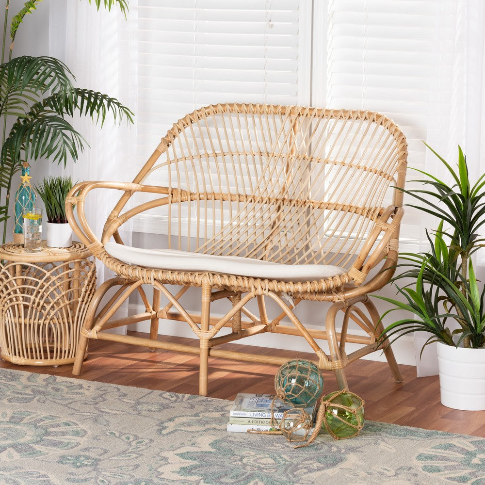 bali & pari - Jayden Loveseat in White/Natural Brown - Jayden-Rattan-LS view 8