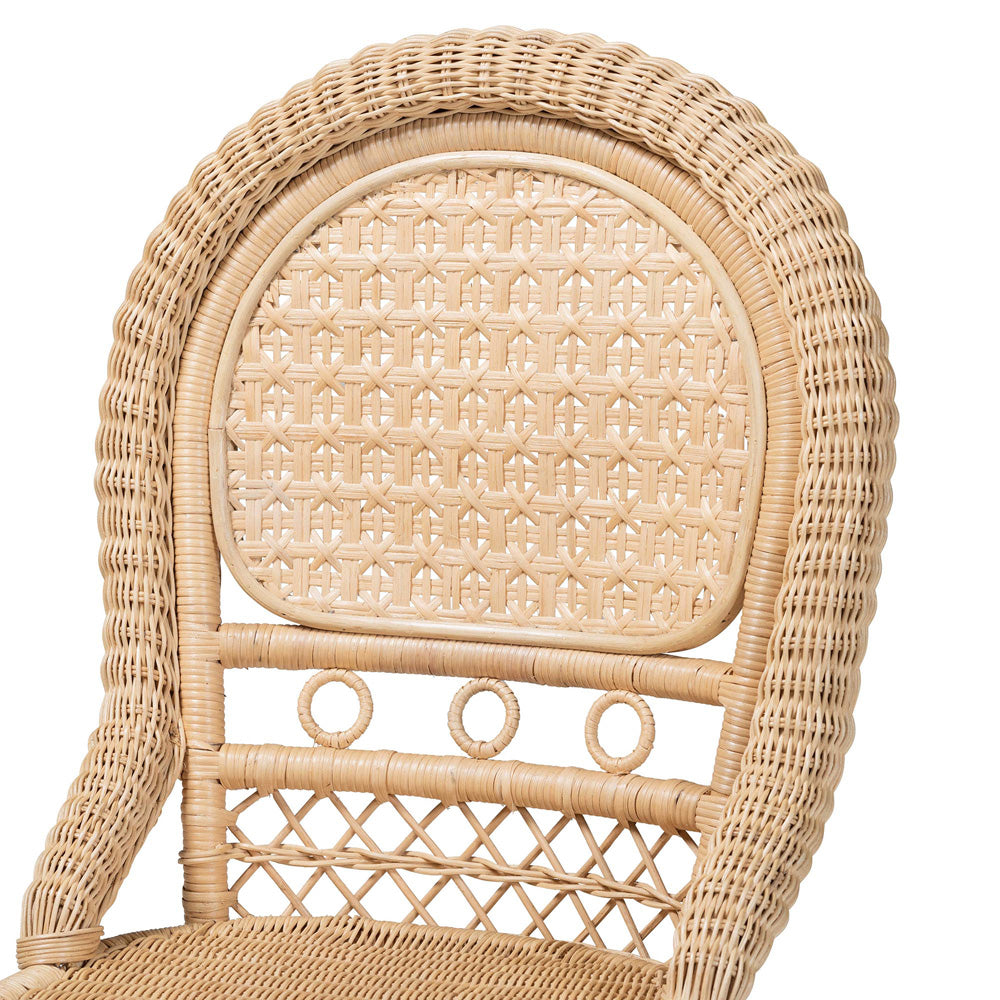 bali & pari - Jelita Set of 2 Dining Chairs in Natural Brown - Jelita-Rattan-DC view 4