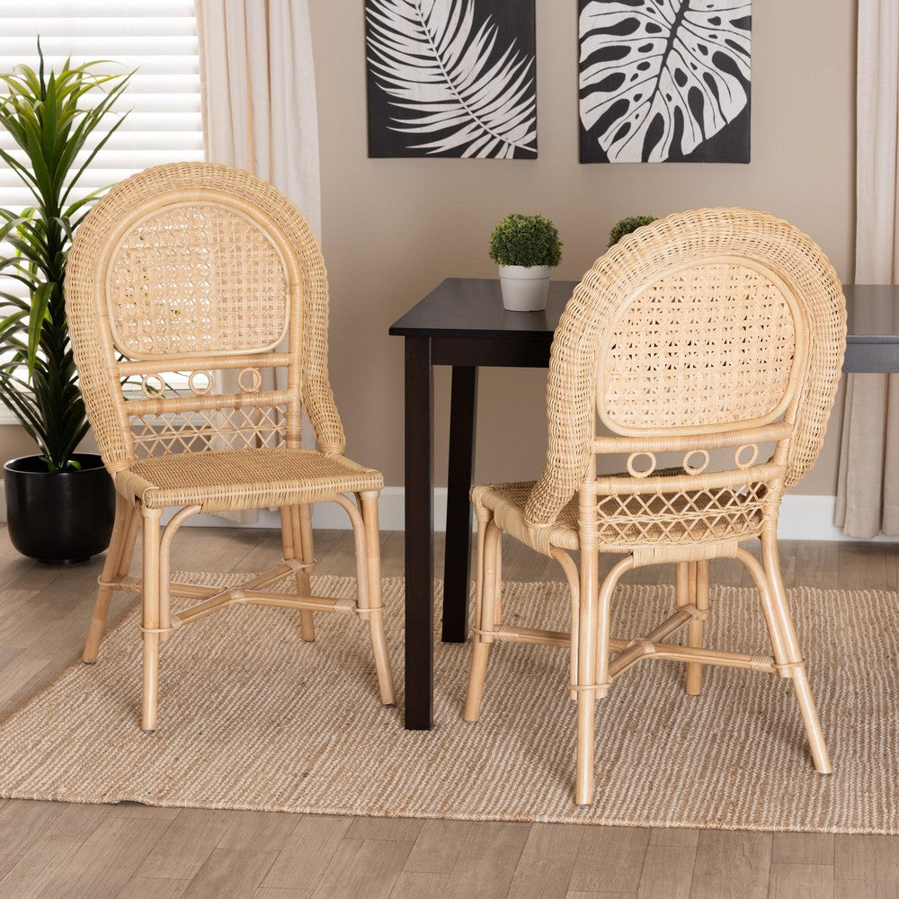 bali & pari - Jelita Set of 2 Dining Chairs in Natural Brown - Jelita-Rattan-DC view 7