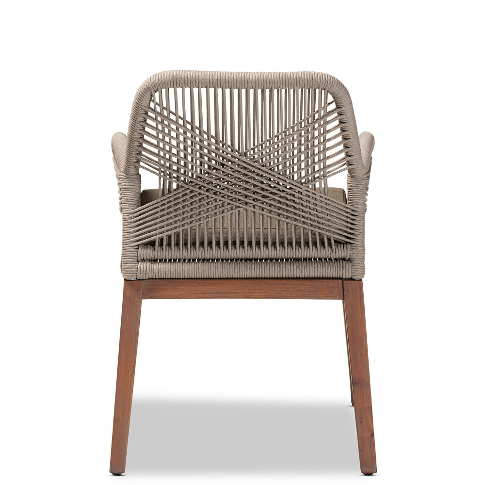 bali & pari - Jennifer Dining Chair in Grey/Walnut Brown - Jennifer-Grey-DC-Arm view 4