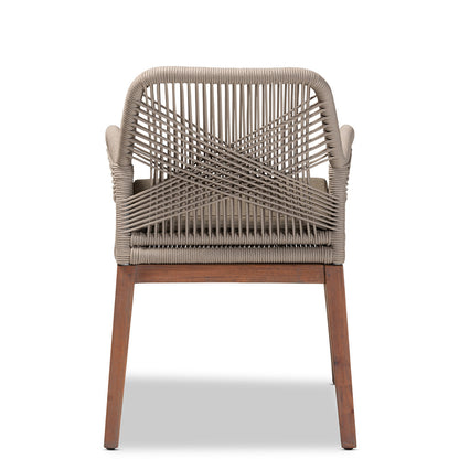 bali & pari - Jennifer Dining Chair in Grey/Walnut Brown - Jennifer-Grey-DC-Arm view 4