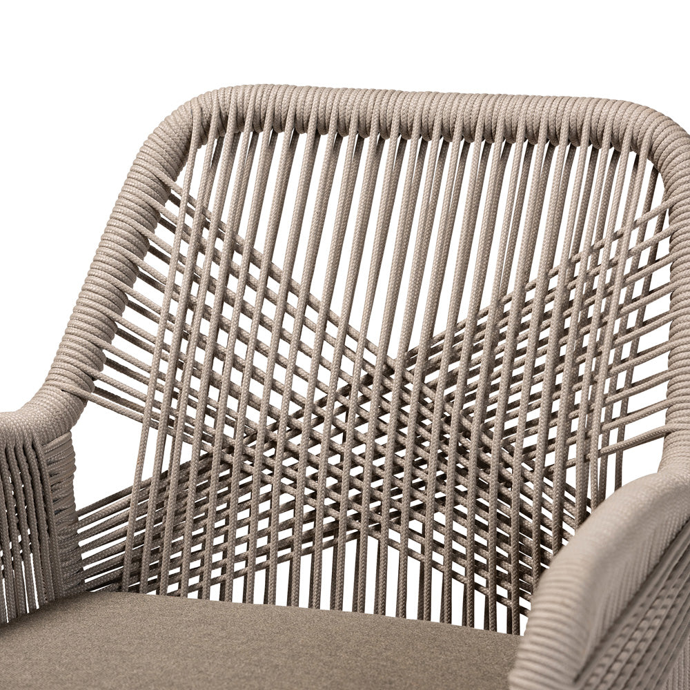 bali & pari - Jennifer Dining Chair in Grey/Walnut Brown - Jennifer-Grey-DC-Arm view 5