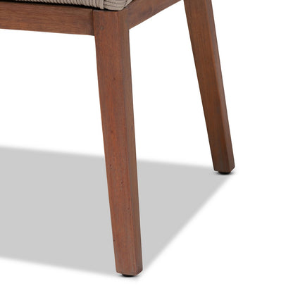 bali & pari - Jennifer Dining Chair in Grey/Walnut Brown - Jennifer-Grey-DC-Arm view 7