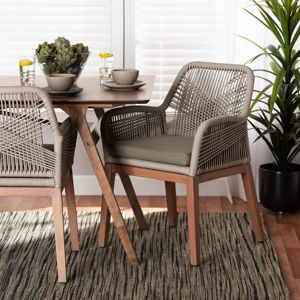 bali & pari - Jennifer Dining Chair in Grey/Walnut Brown - Jennifer-Grey-DC-Arm view 9