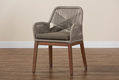bali & pari - Jennifer Dining Chair in Grey/Walnut Brown - Jennifer-Grey-DC-Arm view 10