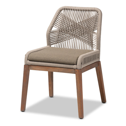 bali & pari - Jennifer Dining Chair in Grey/Walnut Brown - Jennifer-Grey-DC-No Arm view 1
