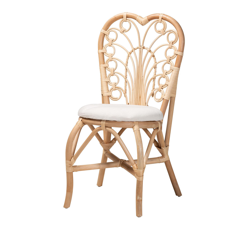 bali & pari - Jerica Dining Chair in White/Natural Brown - RCN010-Rattan-DC view 1