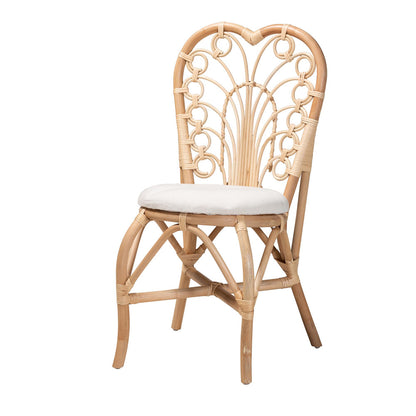 bali & pari - Jerica Dining Chair in White/Natural Brown - RCN010-Rattan-DC view 1