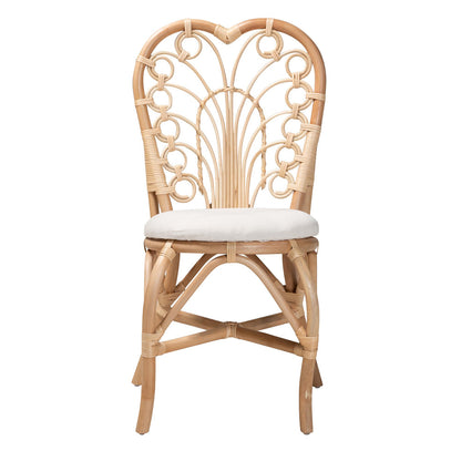 bali & pari - Jerica Dining Chair in White/Natural Brown - RCN010-Rattan-DC view 2