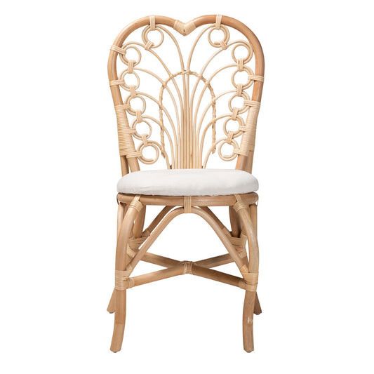 bali & pari - Jerica Dining Chair in White/Natural Brown - RCN010-Rattan-DC view 2