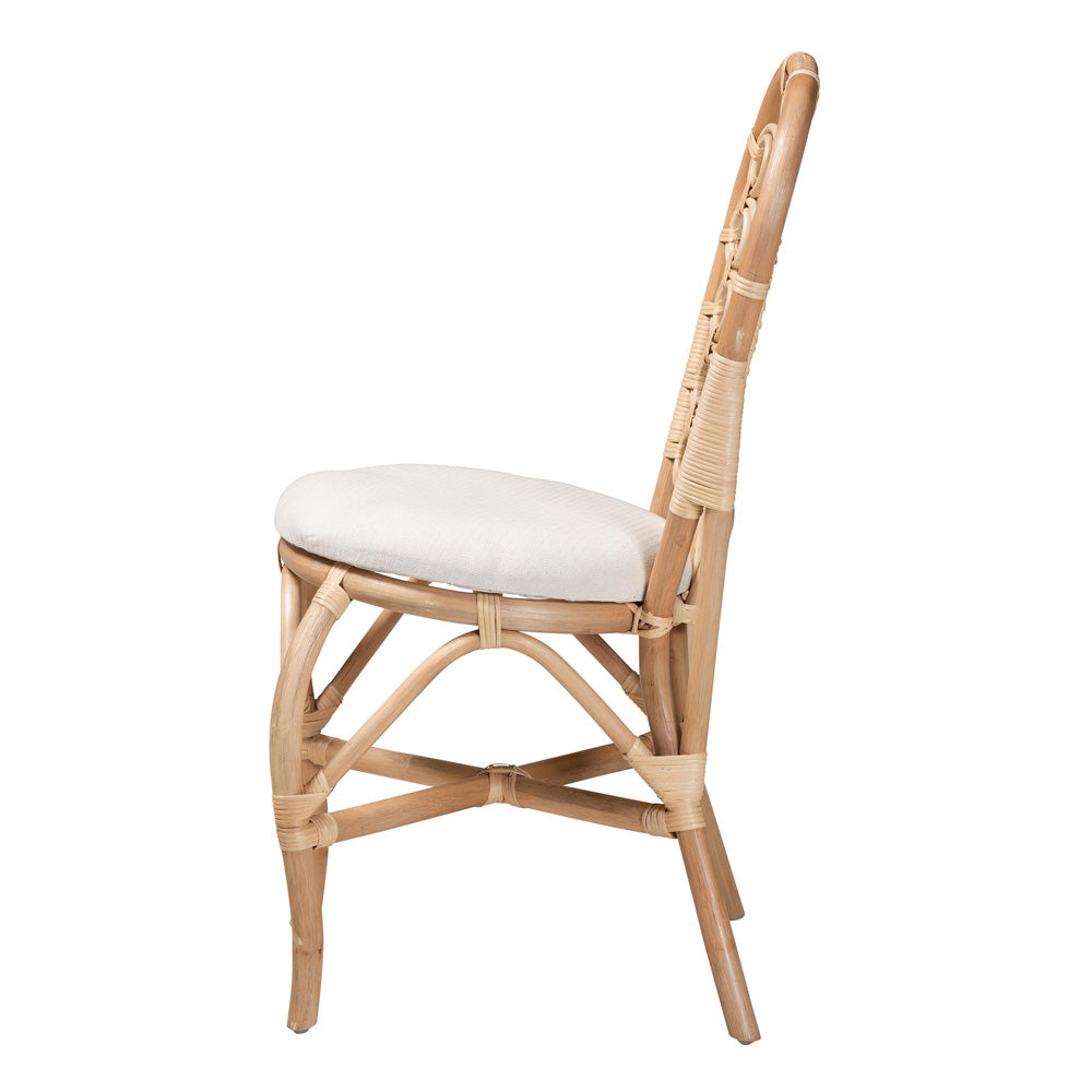 bali & pari - Jerica Dining Chair in White/Natural Brown - RCN010-Rattan-DC view 3