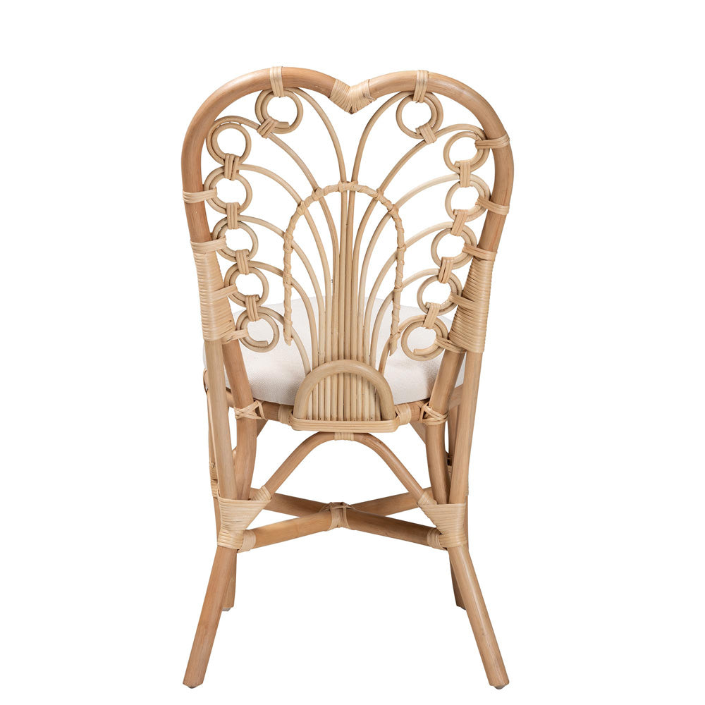 bali & pari - Jerica Dining Chair in White/Natural Brown - RCN010-Rattan-DC view 4