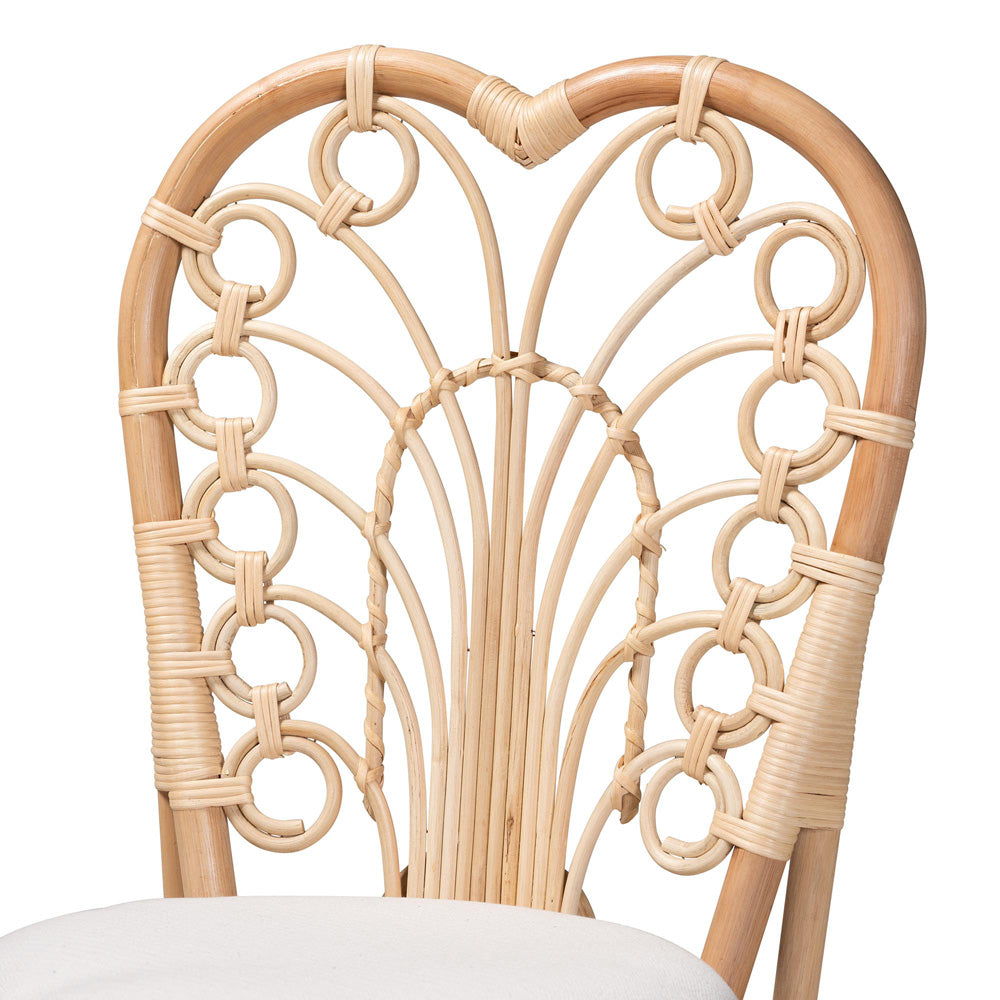 bali & pari - Jerica Dining Chair in White/Natural Brown - RCN010-Rattan-DC view 5