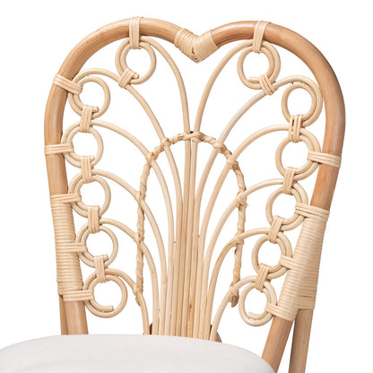 bali & pari - Jerica Dining Chair in White/Natural Brown - RCN010-Rattan-DC view 5