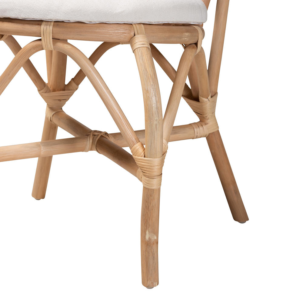 bali & pari - Jerica Dining Chair in White/Natural Brown - RCN010-Rattan-DC view 6