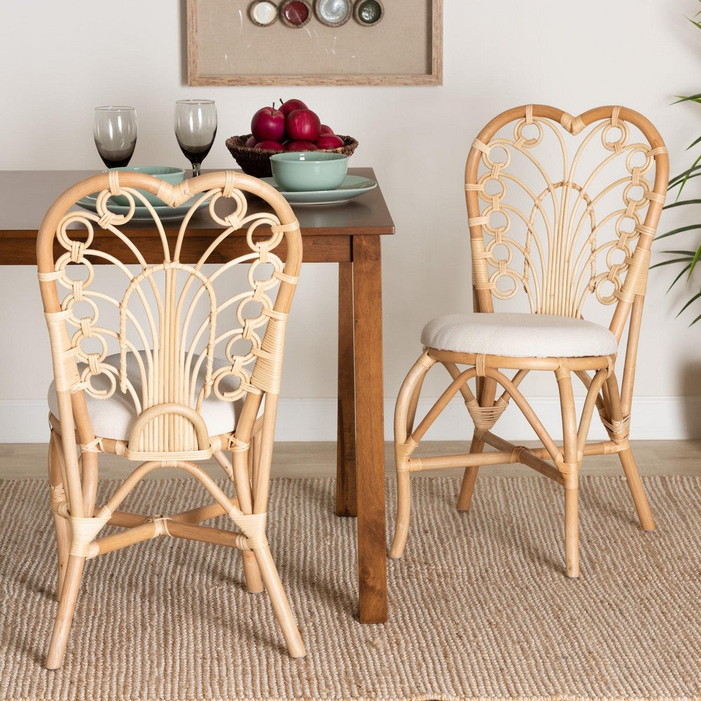 bali & pari - Jerica Dining Chair in White/Natural Brown - RCN010-Rattan-DC view 8