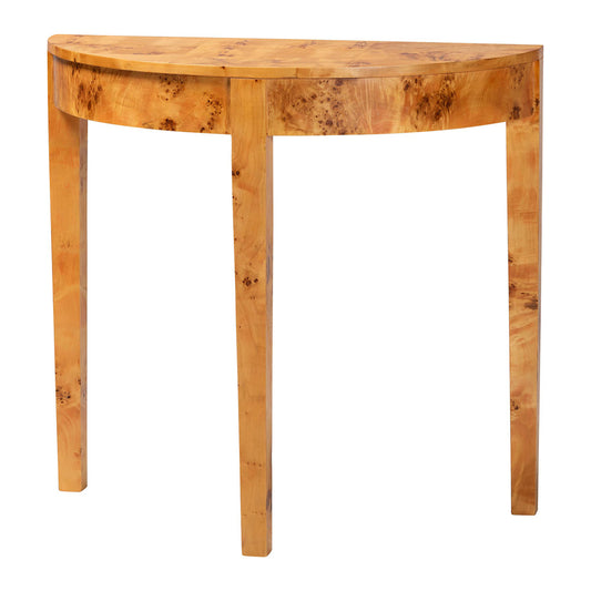 bali & pari - Jihan Console Table in Light Mappa Burl - KL-1593-Natural Burl Op1-Jihan-Console Table-BOXED view 1