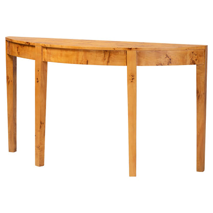 bali & pari - Jihan Console Table in Light Mappa Burl - KL-1594-Natural Burl Op1-Mina-Console Table-BOXED view 1