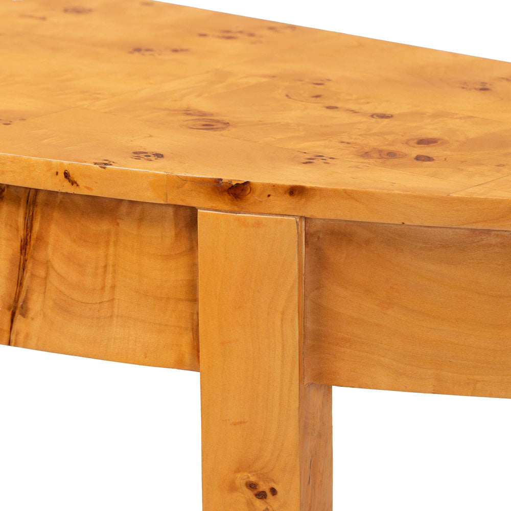 bali & pari - Jihan Console Table in Light Mappa Burl - KL-1594-Natural Burl Op1-Mina-Console Table-BOXED view 5