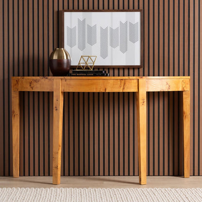 bali & pari - Jihan Console Table in Light Mappa Burl - KL-1594-Natural Burl Op1-Mina-Console Table-BOXED view 8