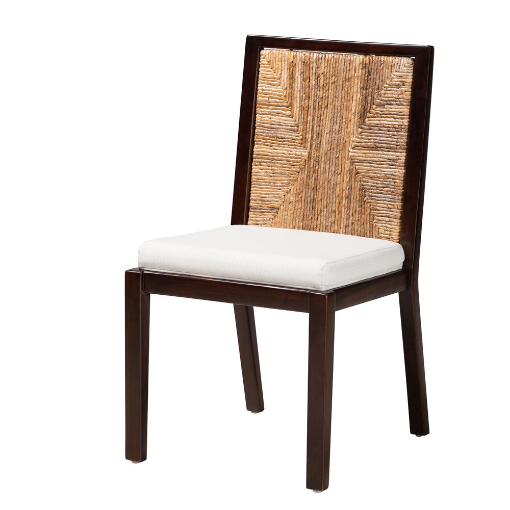 bali & pari - Joana Dining Chair in Dark Brown/Natural Brown/White - Joana-Mahogany-DC view 1