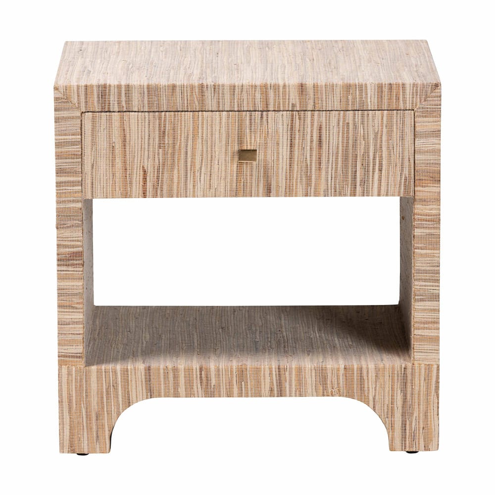 bali & pari - Julia Nightstand in Natural/Gold - Julia-Natural Woven Grasscloth-NS view 3