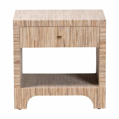 bali & pari - Julia Nightstand in Natural/Gold - Julia-Natural Woven Grasscloth-NS view 3