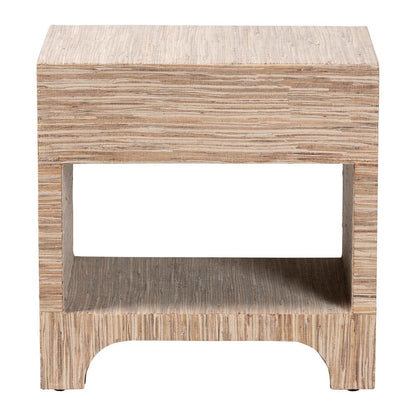 bali & pari - Julia Nightstand in Natural/Gold - Julia-Natural Woven Grasscloth-NS view 5