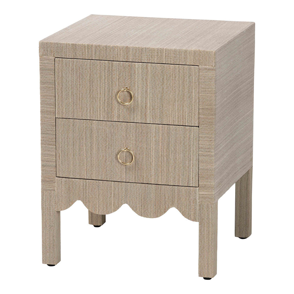 bali & pari  - Juniper Nightstand in Beige/Gold - Juniper-Scalloped-Beige-NS view 1