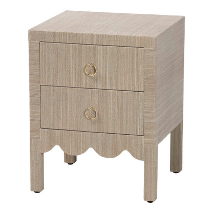 bali & pari  - Juniper Nightstand in Beige/Gold - Juniper-Scalloped-Beige-NS view 1