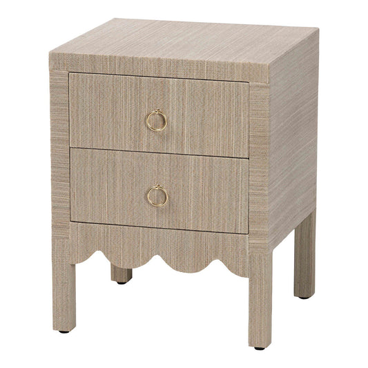 bali & pari  - Juniper Nightstand in Beige/Gold - Juniper-Scalloped-Beige-NS view 1