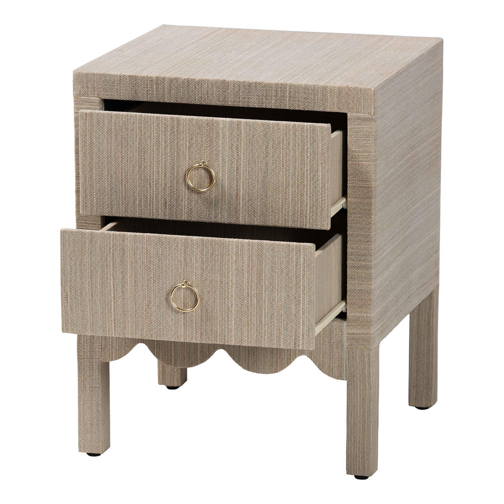 bali & pari  - Juniper Nightstand in Beige/Gold - Juniper-Scalloped-Beige-NS view 2