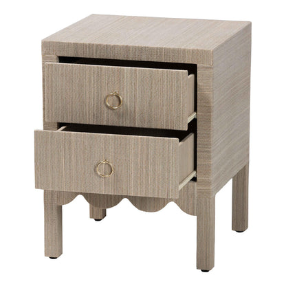 bali & pari  - Juniper Nightstand in Beige/Gold - Juniper-Scalloped-Beige-NS view 2
