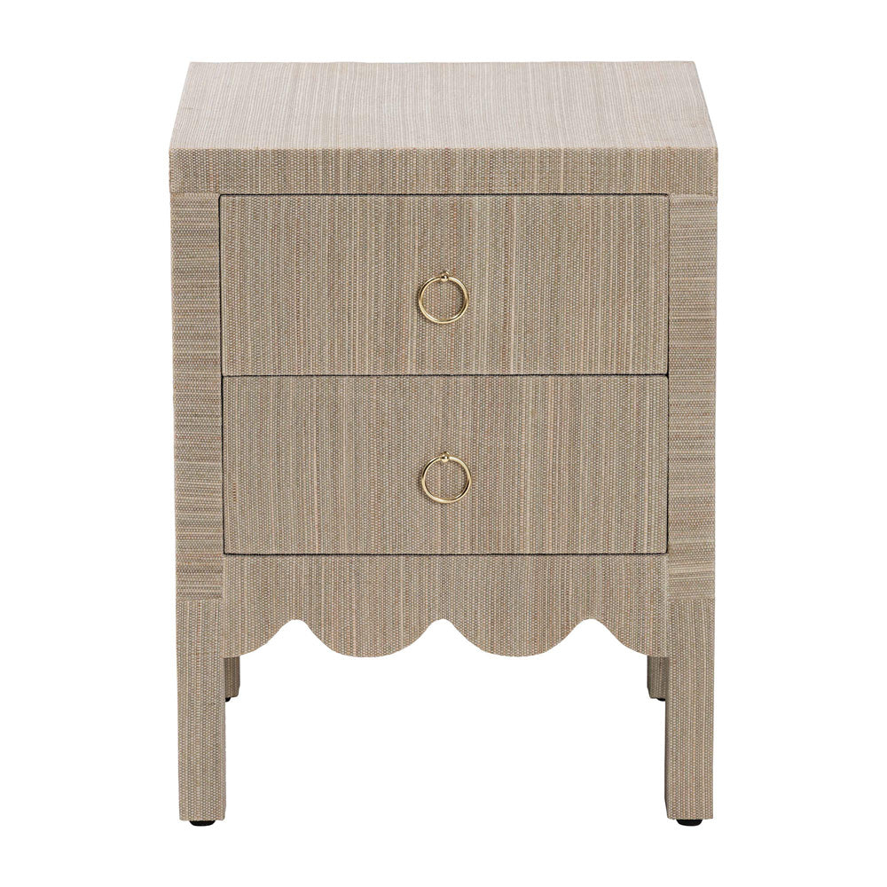 bali & pari  - Juniper Nightstand in Beige/Gold - Juniper-Scalloped-Beige-NS view 3