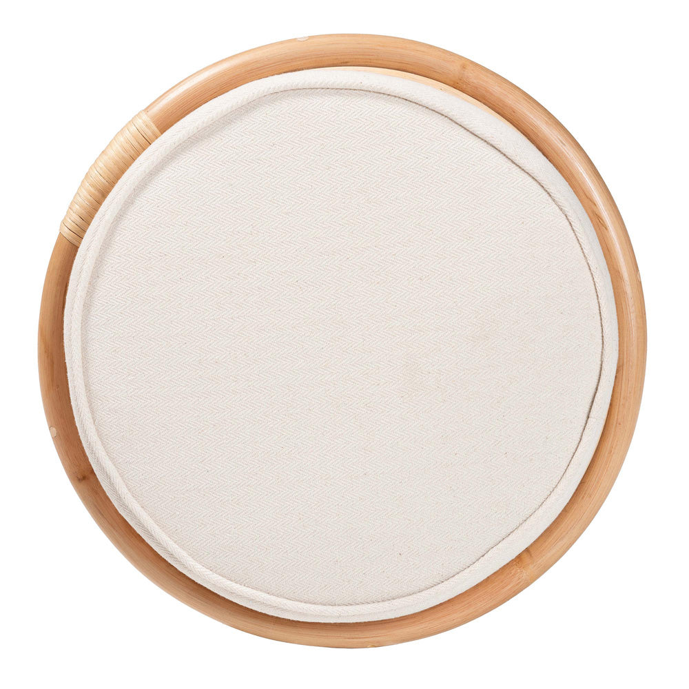 bali & pari - Junius Ottoman Footstool in Natural/White - WS071-Natural Rattan-Stool view 3