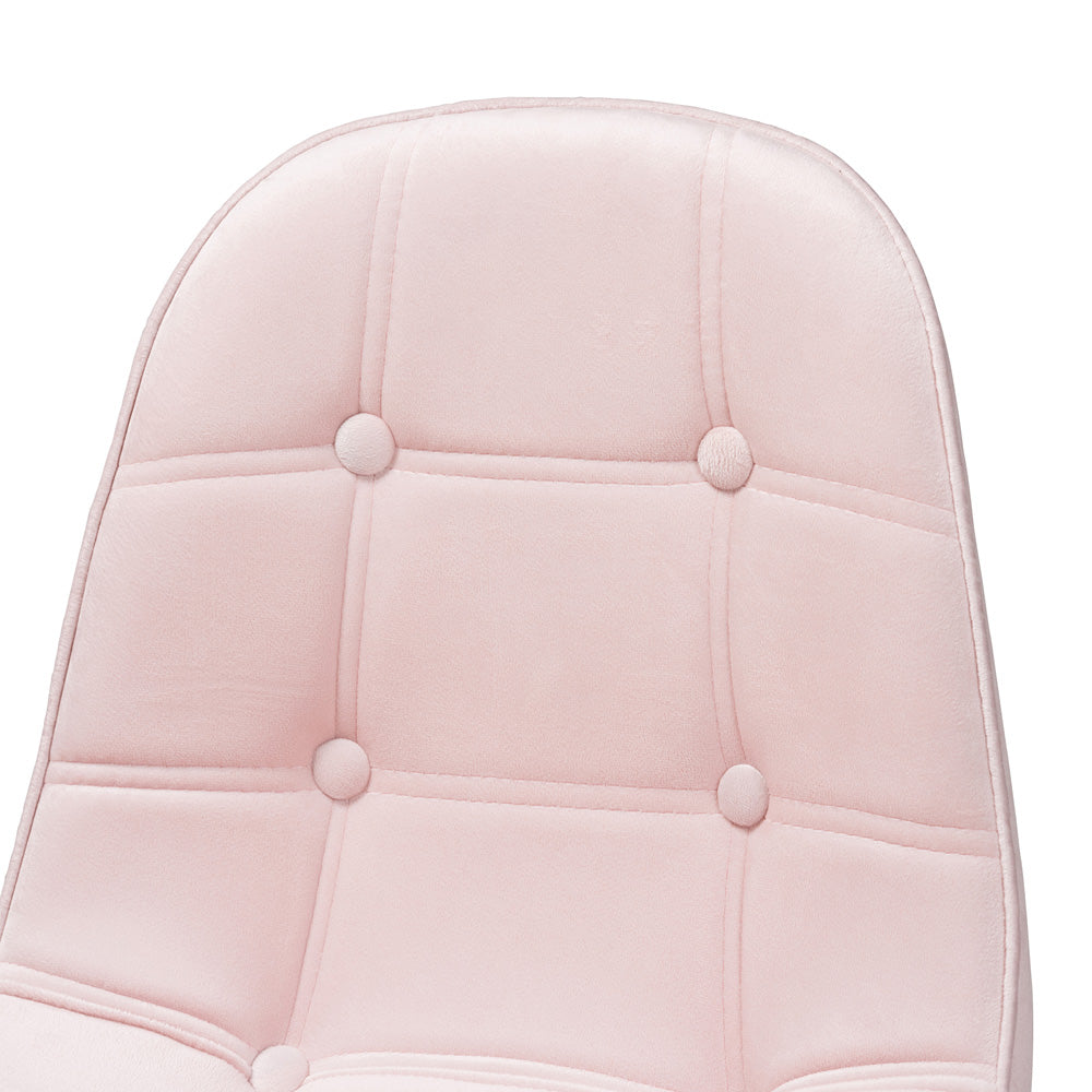 bali & pari - Kabira Office Chair in Blush Pink/Gold - NF02-Blush Velvet/Gold-Office Chair view 6