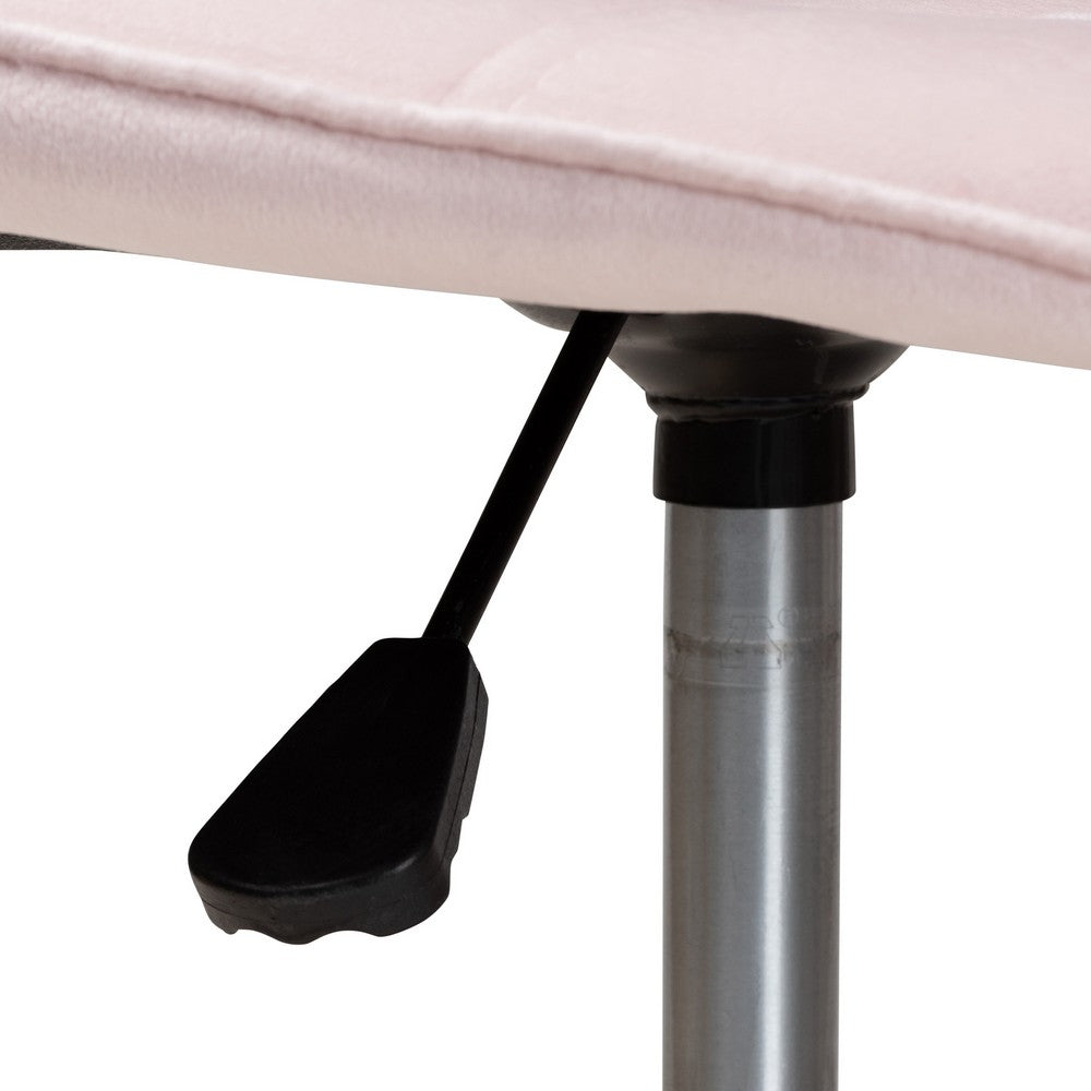 bali & pari - Kabira Office Chair in Blush Pink/Gold - NF02-Blush Velvet/Gold-Office Chair view 8
