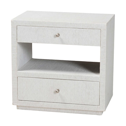 bali & pari  - Kai End Table in White - KAI-2 Drawer-White-End Table view 1