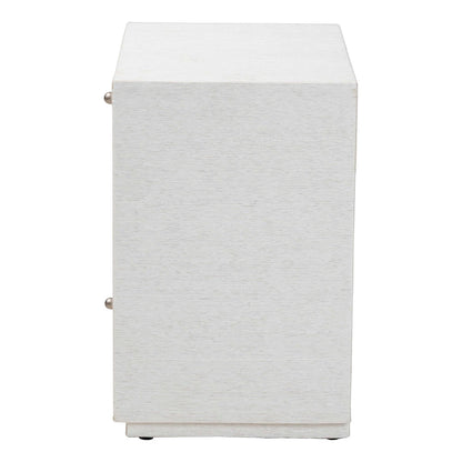bali & pari  - Kai End Table in White - KAI-2 Drawer-White-End Table view 4