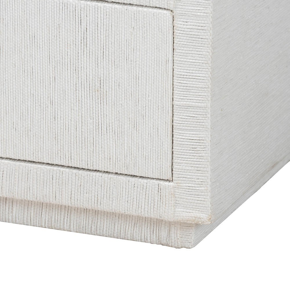 bali & pari  - Kai End Table in White - KAI-2 Drawer-White-End Table view 7