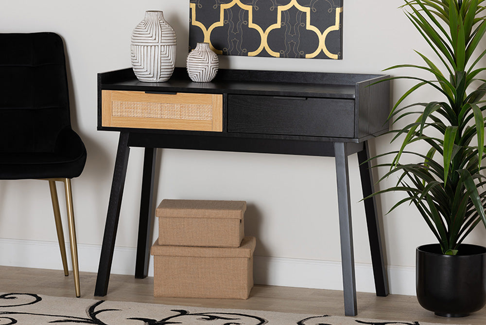 bali & pari - Kalani Console Table - SR191533-Brown/Tan Rattan-Console Table view 5