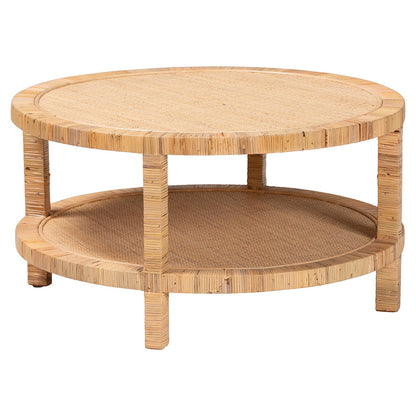 bali & pari - Kalimantan Coffee Table in Light Honey - KALIMANTAN-Light Honey Round-Rattan-Coffee Table view 1