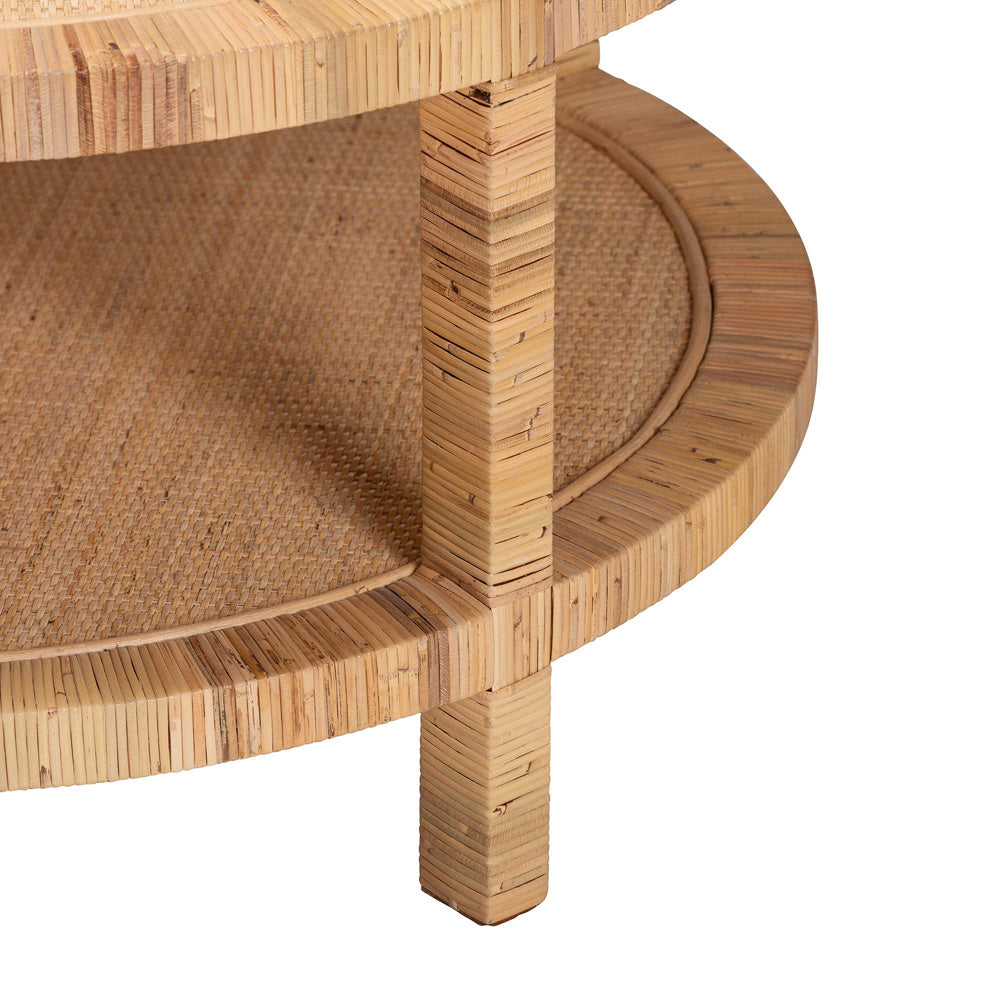 bali & pari - Kalimantan Coffee Table in Light Honey - KALIMANTAN-Light Honey Round-Rattan-Coffee Table view 3
