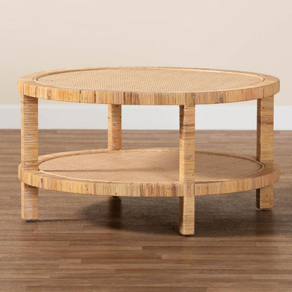 bali & pari - Kalimantan Coffee Table in Light Honey - KALIMANTAN-Light Honey Round-Rattan-Coffee Table view 7
