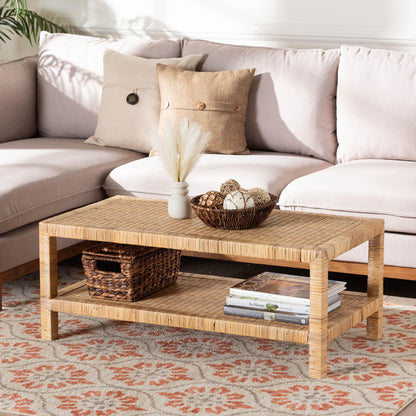 bali & pari - Kalimantan Coffee Table in Light Honey - KALIMANTAN-Rectangle-Rattan-Coffee Table view 6