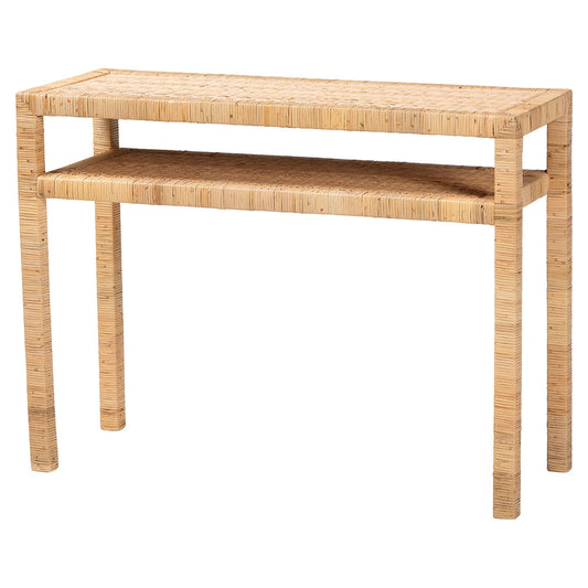 bali & pari - Kalimantan Console Table in Light Honey - KALIMANTAN-Rattan-Console Table view 1