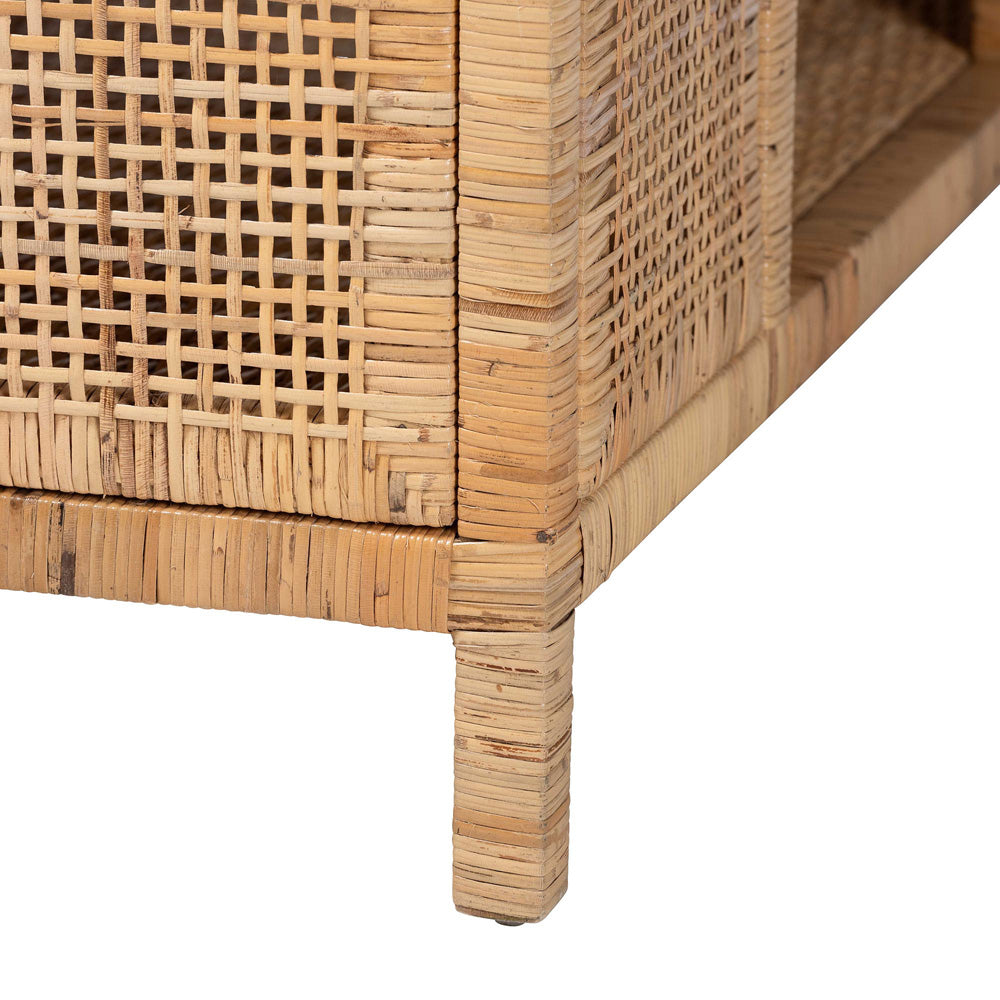 bali & pari - Kalimantan Console Table in Light Honey - KALIMANTAN-Square-Rattan-Coffee Table view 3