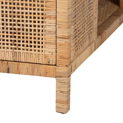 bali & pari - Kalimantan Console Table in Light Honey - KALIMANTAN-Square-Rattan-Coffee Table view 3